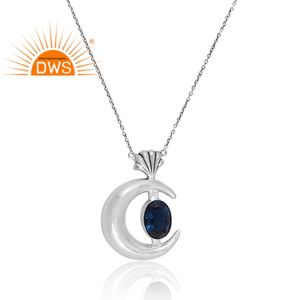 Offre spéciale collier avec pendentif en argent sterling et topaze bleue de Londres fabricant de bijoux personnalisés - Product Image 4