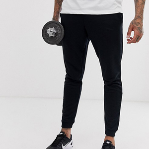Men's Black Elastic Waist Sweatpants With Side Pockets Lightweight Breathable Knitted Casual <b>Summer</b> <b>Pants</b> - Product Image 4