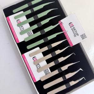 GETUP BROSONS IMPEX Pince à épiler pour cils en acier inoxydable de précision, antistatique, à pointe lisse de 10 mm, ensemble avec emballage en boîte avec logo - Product Image 4