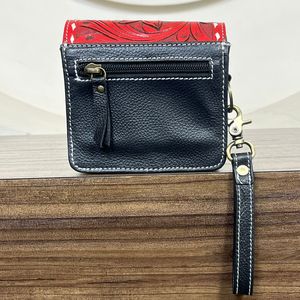 Monedero de Cuero con Diseño Floral, Monedero Pequeño de Cuero Vacuno con Pelo Auténtico y Correa para la Muñeca para Mujer, Venta al por Mayor de Fábrica - Product Image 5