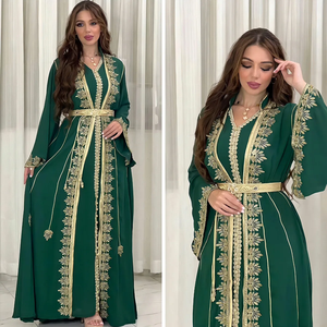 Vestidos de Fiesta Bordados para Mujeres Musulmanas Eid, Conjunto de 2 Piezas, Jalabiya, Ramadán, Islam, Vestidos Árabes, Túnica Marroquí, Dubái, Abayas, Caftán - Product Image 3
