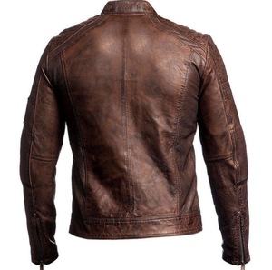 Chaqueta de Cuero Auténtico para Hombre, Estilo Café Racer, Marrón Vintage, Estilo Retro, Cortavientos, Personalizada, Impermeable y Transpirable - Product Image 4