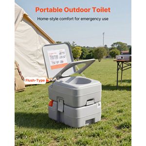 Toilette portable avec réservoir de déchets amovible de 5,3 gallons, 120 chasses d'eau, design moderne pour le camping, les voyages en plein air, indicateur de niveau pour adultes - Product Image 2