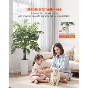 Palmera Areca Artificial de 1.5 m, Blanca, en Maceta Alta, con Hojas de Seda Sintética, Planta Tropical Artificial Grande para Decoración de Interiores - Product Image 3