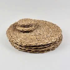 Eco Friendly Woven Seagrass <b>Table</b> <b>Mat</b> Handmade <b>Round</b> Placemat for Home Restaurant Use - Product Image 2