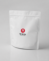 Sachet d'emballage de café imprimé sur mesure, directement de l'usine, noir mat, à fond plat, avec valve et fermeture éclair refermable, logo personnalisé
