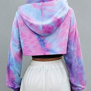 Las mejores sudaderas con capucha de corte recortado, ajustadas, transpirables, antipilling, con logo frontal, para mujer. - Product Image 2