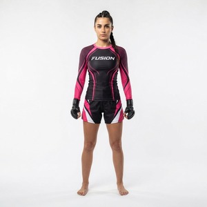 Conjunto de Rashguard de MMA para Mujer Prime, Manga Larga y Pantalones Cortos, Estampado por Sublimación, Ajustado, Transpirable, de Secado Rápido y Elástico - Product Image 2