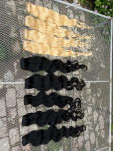 Extensiones de Cabello Humano Virgen Indio Natural de Templo, Súper Doble Trama, Cutícula Alineada, Venta al por Mayor - Product Image 3
