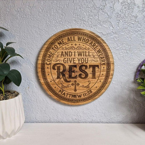 Arte Murale in Legno con Versetto Biblico Inciso, Design Personalizzabile - Product Image 3