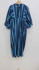 Vestido Mini de Algodón 100% con Estampado Floral Hecho a Mano, Manga 3/4, Estilo Bohemio, Cómodo para Uso Diario, Corte en A - Product Image 4