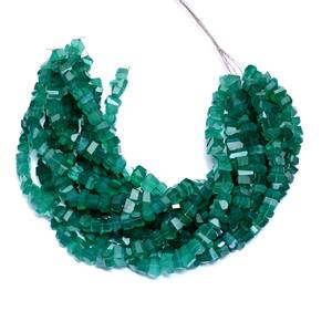 Cuentas facetadas de ónix verde AAA+ de 5x6mm-6x9mm, pepitas de ónix natural, piedras semipreciosas, cuentas pulidas de corte escalonado para la fabricación de joyas - Product Image 2