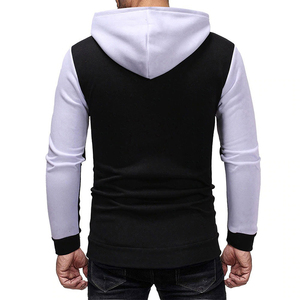 Hoodie pour homme à double panneau, fermeture éclair, deux tons, couture machine, coupe ajustée. - Product Image 6