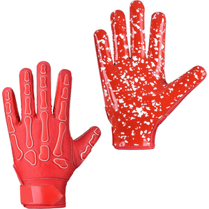 Sports <b>Game</b> American Football Gloves Wholesale Customized Design Breathable Wrist Support Impact Control <b>Hook</b> Loop Closure - Product Image 1