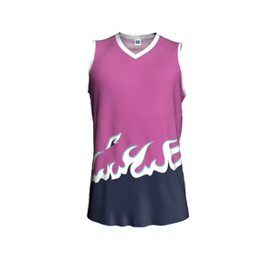 Camiseta de Baloncesto sin Mangas con Cuello en V para Hombre, Degradado Azul, Sublimada, Absorbente de Humedad, Ropa Deportiva de Poliéster para Adultos, Todas las Temporadas - Product Image 4