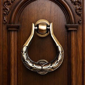Premium Brass Door Knocker for Main Door Heavy Duty Decorative Door Knocker Vintage Antique Finish Home Entrance <b>Hardware</b> - Product Image 3