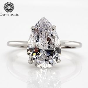Anillo de Compromiso Charm Jewells con Moissanita Corte Cojín, Plata 925 con Baño de Rodio, Engaste de Garras, Estilo Clásico para Mujer, Certificado IGI - Product Image 4