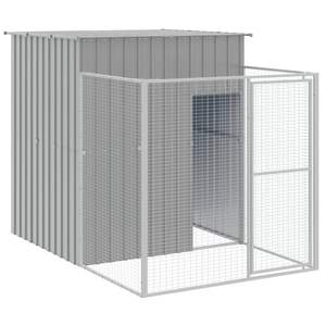 Casa para Perros de Acero Galvanizado Gris Claro, Muebles Elegantes para Mascotas - Product Image 6