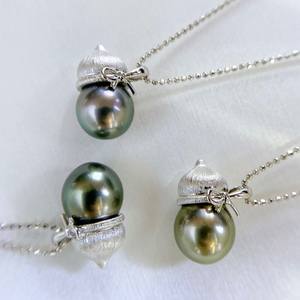 Pendentif gourde Fulu en argent pur S925 exquis avec incrustation de perle noire Daxidi 9-10 mm, pendentifs et breloques en perles incrustées inspirés de l'eau de mer - Product Image 4