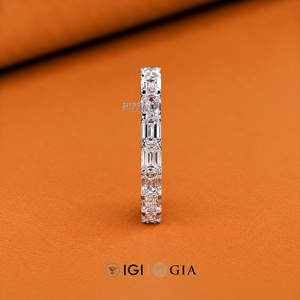<b>Emerald</b> Cut Diamond Eternity <b>Band</b>, 2.24 TW <b>Emerald</b> Cut Lab Grown Diamond Wedding <b>Band</b>, Matching Stackable <b>Band</b>, Anniversary <b>Ring</b> - Product Image 2
