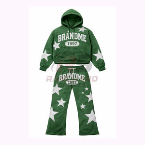 Conjunto deportivo de forro polar extragrande para mujer con diseño de logotipo serigrafiado de larga duración para marcas de moda urbana - Product Image 1