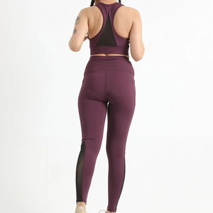 Ensemble de yoga pour femmes au design optimal, logo personnalisé sur le devant, haute qualité, Spandex/Polyester, dentelle réversible, ensemble 2 pièces, taille élastique, prix bas - Product Image 2