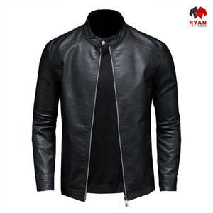 Veste en cuir personnalisée pour homme, tissu confortable et respirant avec logo personnalisé - Product Image 1