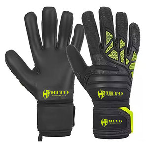 Gants de gardien de but en latex allemand noir, design personnalisé, entièrement neufs, 4 mm, coupe hybride en latex allemand - Product Image 6