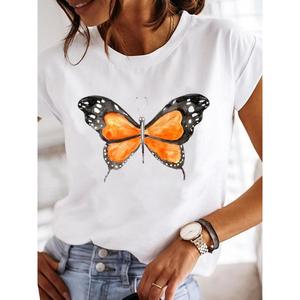 Camiseta Elegante con Cuello Redondo para Mujer, Impresión Personalizada al por Mayor, Ecológica, Informal, de Invierno, 100% Algodón, Decoración Bordada, Personalizada - Product Image 3