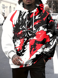 Sudadera con capucha de cuerpo completo para hombre, con estampado 3D de anime, estilo hip hop urbano, sudadera de invierno personalizada, talla grande, poliéster de alta calidad - Product Image 3