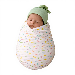 100% Cotton Baby Swaddle Blanket Customizable Unisex Newborn <b>Wrap</b> Soft Breathable Lightweight Infant Swaddle Blanket - Product Image 1