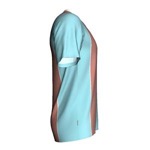 Maillot de football personnalisé, imprimé turquoise vif, manches courtes, col rond respirant, nom et numéro personnalisés, 100% - Product Image 5
