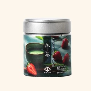 Poudre de Matcha Japonaise Saveur Fraise Non Sucrée Thé Vert Instantané Thé Santé en Boîte - Product Image 1
