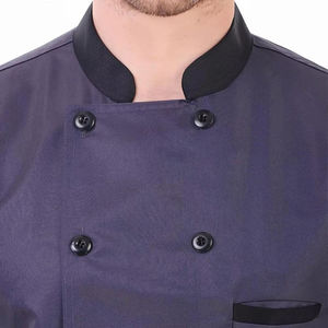 Chaqueta de Chef Blanca Grande de Lona con Bolsillo Frontal y Capucha, Manga 1/2, Unisex, Antiincrustante, para Uniforme de Restaurante y Bar - Product Image 2
