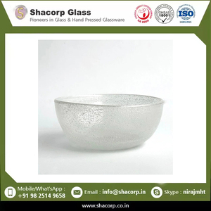 Bol de service en verre à bulles de couleur unie, résistant aux chocs, réutilisable, durable, décoratif, pour fruits, collations, desserts et salades - Product Image 6