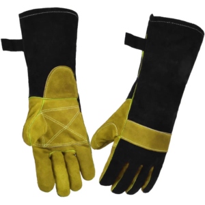 Gants de soudage industriels robustes en cuir de vachette renforcé, résistants à l'usure, à la chaleur et aux étincelles - Product Image 3