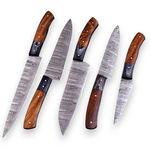 Nordic Forge Five-Piece Damascus Steel Chef <b>Knife</b> <b>Set</b> Rosewood Handles Custom OEM Handmade Kitchen <b>Knives</b> <b>Set</b> Full Tang <b>Knives</b> - Product Image 1