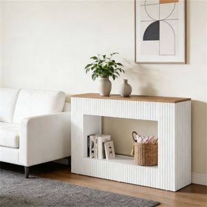 Wooden Main Control <b>Desk</b> <b>Console</b> <b>Table</b> with Storage Space Elegant Sofa <b>Table</b> and Foyer <b>Table</b> for Entrances - Product Image 4