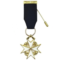 Insignes Maçonniques - Bijou de Poitrine de Maître Ancien Maçon de Loge Bleue - Compas Carré Doré, Emblème Soleil, Plaque Nom Personnalisée - Réquisitos Cérémoniels