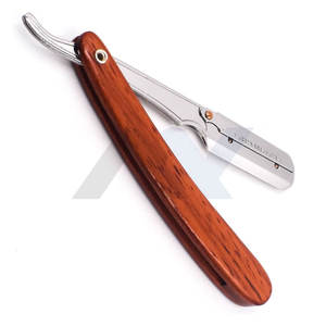 มีดโกนหนวดสำหรับช่างตัดผมมืออาชีพ ด้ามไม้ พร้อมบริการสกรีนโลโก้และสร้างแบรนด์ OEM มีดโกนคุณภาพสูงสำหรับช่างตัดผม - Product Image 4