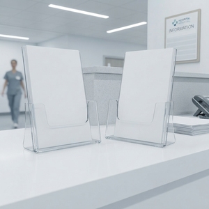 Acrylic Leaflet Display Rack Clear Brochure Organizer <b>Stand</b> for Office Reception Retail Advertising and Exhibition Use - Product Image 1