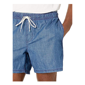 Pantalones Cortos Bermuda de Mezclilla Azul para Hombre, Cintura Media, Estilo Casual con Bolsillos, Tejido de Algodón Transpirable - Product Image 5