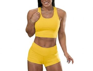 Ensemble de vêtements de fitness pour femmes, soutien-gorge de yoga et short très extensibles, tenue de sport - Product Image 1