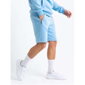 Sudadera con capucha de forro polar azul claro con media cremallera y cuello alto, personalizada al por mayor, fabricante OEM ODM - Product Image 4