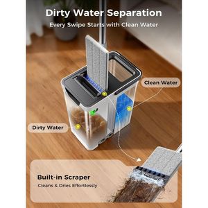 Set Secchio e Mop Piatto con Funzione Spray Automatico 3-in-1 per Pulizia Domestica, con Separazione Acqua Pulita e Sporca - Product Image 2