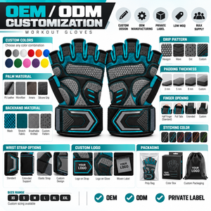 Gants de fitness d'extérieur coupe-vent personnalisés, respirants, demi-doigts, pour musculation, antidérapants, OEM - Product Image 3