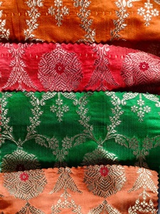 Tissu brocart floral orange, tissé jacquard, polyester, textile pour matelas, pour la décoration de la maison - Product Image 3