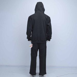 Conjunto Deportivo de Algodón Negro para Hombre, con Capucha, Manga Larga, Estilo Casual para Otoño, Corte Holgado, con Logotipo de Signo de Interrogación Estampado en la Parte Delantera - Product Image 2