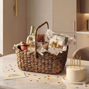 Organizador de mimbre ecológico para guardería - Cesta de algas marinas con borde festoneado y asas para artículos esenciales del bebé - Product Image 2