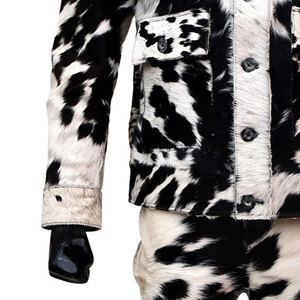 Veste d'hiver pour homme en cuir de vachette de qualité supérieure, col mandarin, doublure en coton, manches longues, coupe-vent, durable, style moderne, nouvelle collection. - Product Image 6